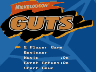 Nickelodeon GUTS title screen for Super Nintendo